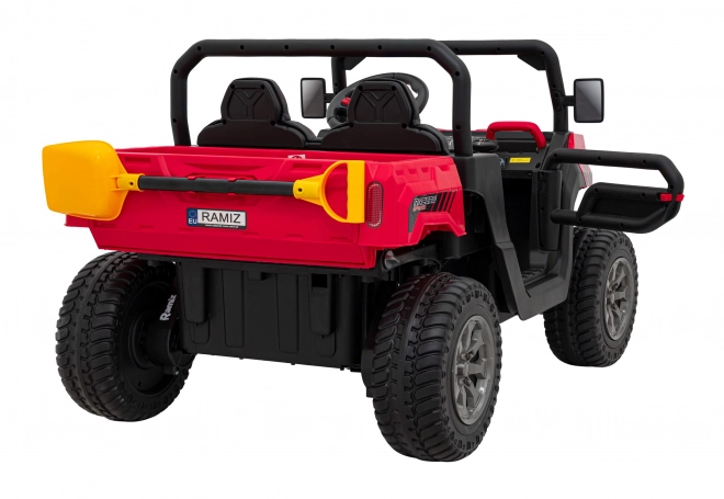 Auto Pick-Up Speed 900 pro Kinder rot + Antrieb 4x4 + bewegliche Pumpe + Gepäckraum + Fernbedienung + Schaufel + LED Audio