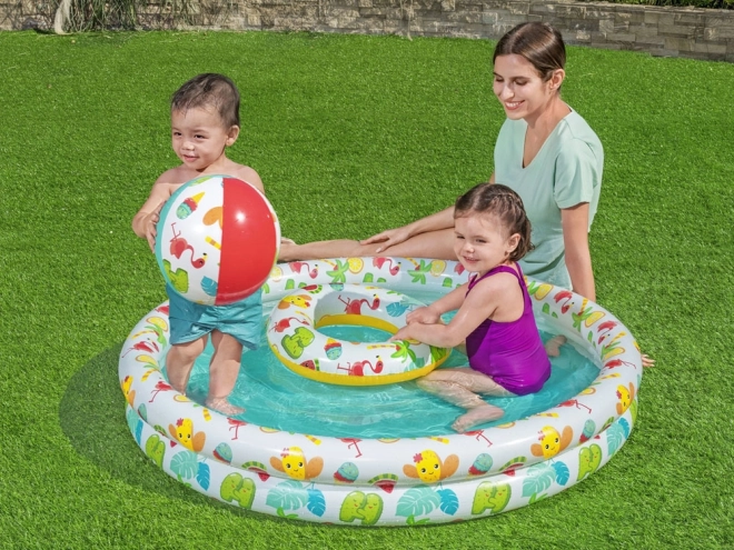 Bestway Kinder-Badeset mit Pool, Ball und Schwimmreifen