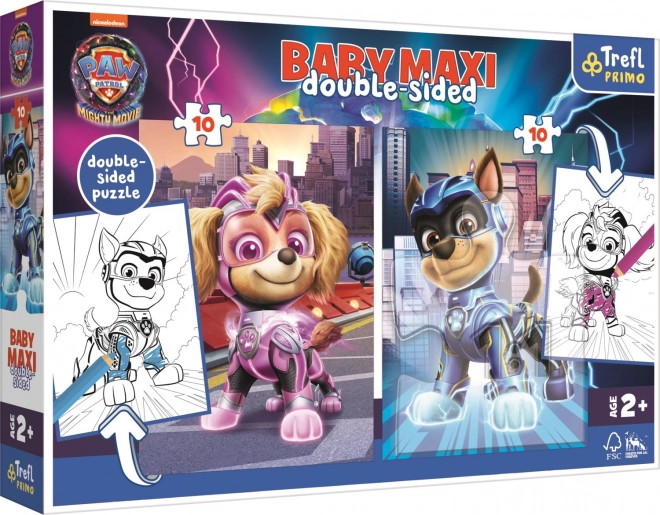 Doppelseitiges Puzzle Paw Patrol: Heldenhafte Hunde Baby Maxi 2x10 Teile