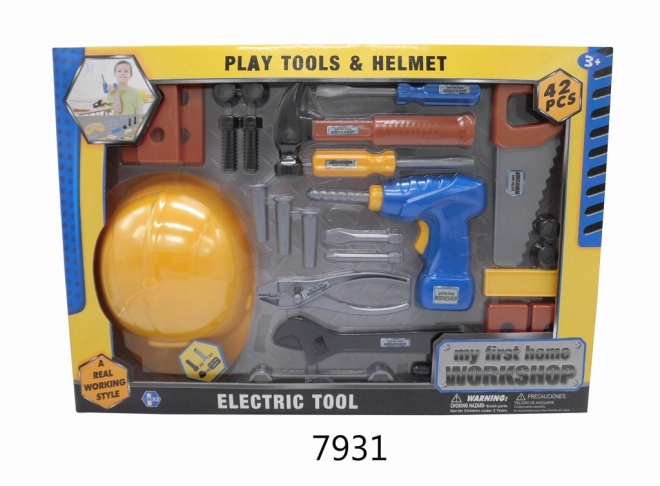 Kinder-Werkzeugset mit Helm, 42 Teile