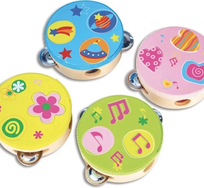 Bontempi Kinder-Tamburin 12 cm aus Holz