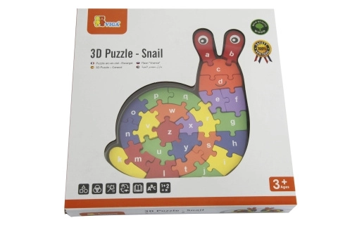 3D Puzzle Schnecke mit Buchstaben