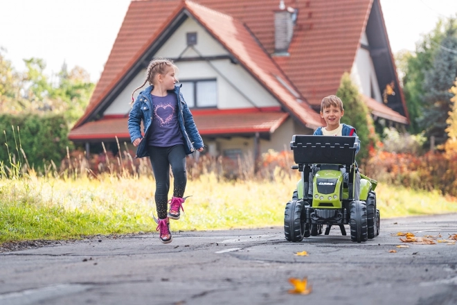 Trettraktor Claas Axos mit Front- und Heckschaufel + Anhänger