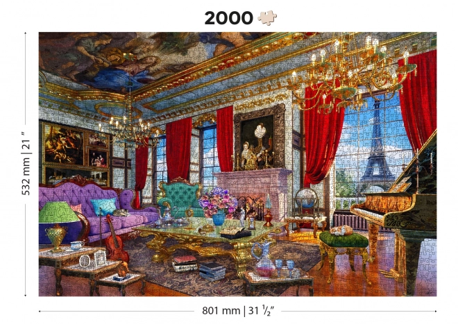 Holzpuzzle Palast in Paris 2v1, 2000 Teile