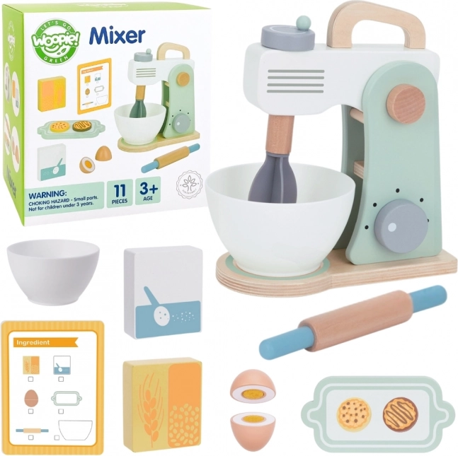 Holz-Küchenmixer mit Zubehör 11-teilig von WOOPIE GREEN