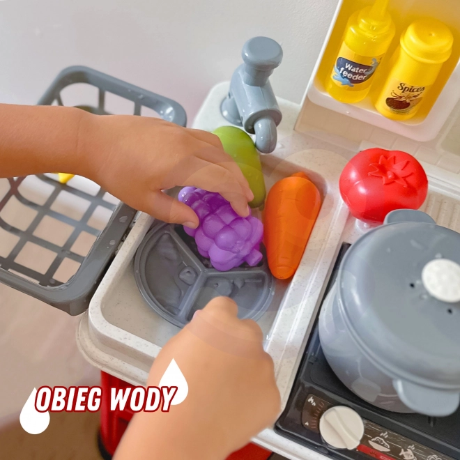 Interaktive spielküche mit wasserdampf und zubehör