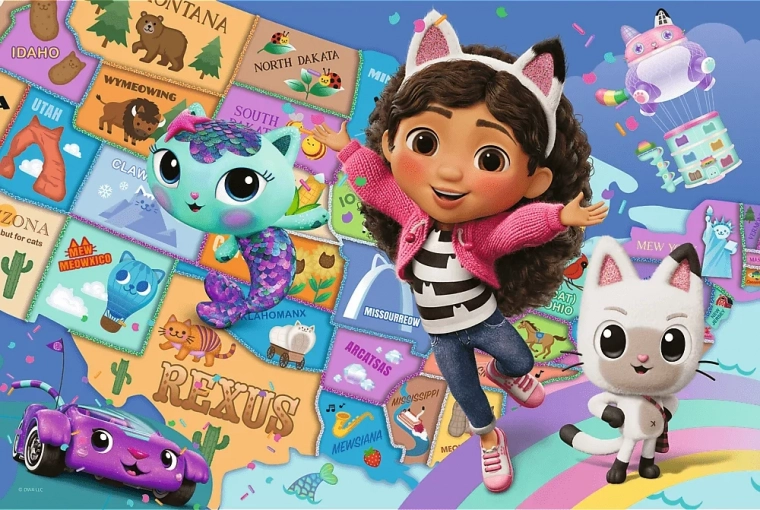 Puzzle 100 – Freundschaft im Katzenhaus von GABBY'S DOLLHOUSE