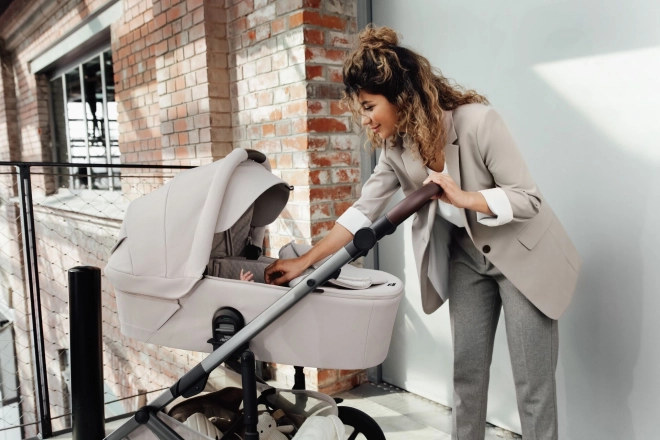 Komplettset Kinderwagen Smile 5Z mit Lux Babywanne in Linen Grey