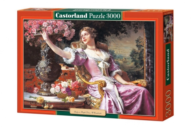 Puzzle 3000 Teile Frau im lila Kleid von W. Czachórski