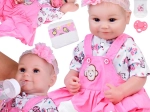Niedliche weiche Babypuppe 50 cm mit Windel, Fläschchen und magnetischem Schnuller
