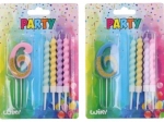 Partykerze Nummer 6 und 4 Stk Kerzen
