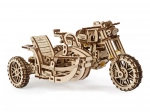 Ugears 3D-Puzzle Motorrad mit Beiwagen – mechanisches Holzmodell