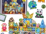 Woopie magnetisches leuchtendes 3D-Konstruktionsset – Tierwelt, 124 Teile