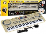 Beigefarbenes Keyboard für Kinder mit Mikrofon und USB-Player