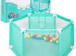 Kinderlaufstall mit 50 Bällen und Basketballkorb – Bällebad, ab 18 Monaten