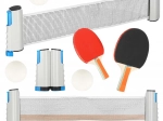 Tischtennis-Set mit ausziehbarem Netz und 2 Schlägern
