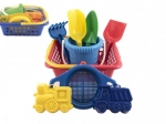 Kindersandspielset mit Korb, Eimer und Sandförmchen
