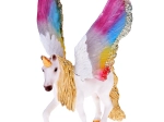 Pegasus-Einhorn-Figur mit regenbogenfarbenen Flügeln