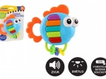 Musik-Rassel und Beißring in Fischform mit Licht und Sound, 14 × 14 cm, ab 3 Monaten