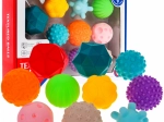 Set aus 10 gummierten sensorischen Bällen für Kinder ab 6 Monaten und Erwachsene – Anti-Stress-Spielzeuge