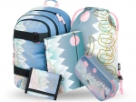 Sada BAAGL Skate Moon: Rucksack, Federmäppchen, Beutel, Mappen und Geldbörse