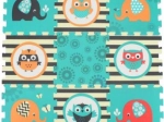 Weiches Schaumstoffpuzzle Eule und Elefant 9 Stk.