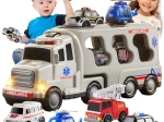 Woopie Rettungsfahrzeug-Transporter mit Licht und Geräuschen, 5 Teile