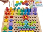 Holzmosaik-Puzzle mit Perlen und Zahlen