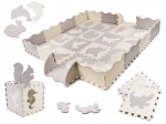 Schaumstoff-Lernmatte Puzzle, grau und Ecru, 36 Teile, 150 × 150 cm