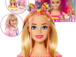 Barbie-Stylingkopf mit bunten Strähnen und Zubehör