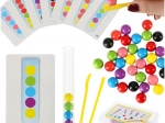 Montessori Lernspiel mit bunten Kugeln