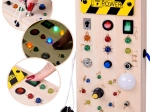 Montessori-Holz-Manipulationsbrett mit LED-Dioden