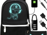 Wasserabweisender Rucksack mit USB und leuchtendem Motiv KRUZZEL 19 l