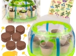 Bio-Set für kleine Gärtner – Mini-Gewächshaus mit Werkzeugen und Saatgut zum Pflanzenanbau