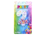 Partykerze Zahl 2 mit Punkten