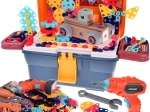 Kinderkoffer-Werkstatt mit elektrischem Schraubendreher und Bausteinen – 298 Teile