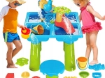 Woopie Tischwasserspielzeug 2in1 Sandkasten mit Stuhl XL Aquapark