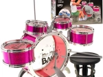 Kinder-Schlagzeug-Set, 5-teilig, mit Hocker