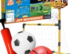 Woopie 2-in-1 Set Basketball- und Fußballtor mit Bällen und Pumpe