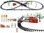 Eisenbahnstrecke mit Dampflok auf Batterien