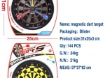 Beidseitige magnetische Dartscheibe 20 cm mit 3 Pfeilen