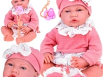 Interaktive Kinderspielpuppe 45 cm im rosa Set