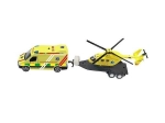 Rettungswagen und Hubschrauber-Set mit Licht und Sound