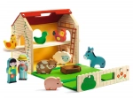 Djeco tragbare Holzfarm mit Tieren