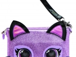 Interaktive Wristlet-Tasche PURSE PETS Purdy Purrfect – lila Katze mit LED-Augen