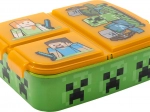 Kinder-Snackbox MINECRAFT mit 3 Fächern, orange‑grün