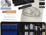 Skizzen- und Zeichen-Set mit 54 Teilen mit Etui und A5-Skizzenblock
