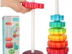 Regenbogenturm mit gezahnten Ringen – spiralförmiges Stapelspielzeug für Kinder ab 12 Monaten