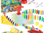 Domino mit Flugzeug-Launcher – pädagogisches STEM-Bauset