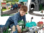 Woopie elektrische XXL-Eisenbahn mit Lokomotive und Stadt, 108 Teile